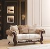 Traditional Style Loveseat Made With Chenille Upholstery wood in Beige Color