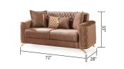 Luna Modern Style Loveseat in Copper