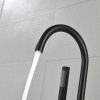 Mount Bathtub Faucet Freestanding Tub Filler Matte Black Standing High Flow Shower Faucets with Handheld Shower Mixer Taps Swivel Spout