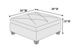 Contemporary Genuine Leather 1pc Ottoman Ink Blue Living Room Furniture