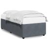 Bed Frame without Mattress Dark Gray Twin XL Velvet