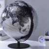 20.5" Tall-black and Silver Globe with 3D Mountain Landscape