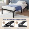 Twin Size Bed Frame, 14 Inch Platform Bed No Box Spring Needed, Sturdy Metal Bed Frame Twin Size, Storage Space Under The Bed Heavy Duty Frame Bed
