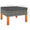 5 Piece Patio Lounge Set with Cushions Poly Rattan Gray