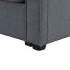 [VIDEO provided] [New] 104" 4-Seater Modern Linen Fabric Sofa with Armrest Pockets and 4 Pillows,Minimalist Style Couch for Living Room, Apartment, Of