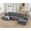 U shape Modular Sectional Sofa, Compressed Sectional Sofa Modern Minimalist Style Corduroy Couch, Sleeper Sofa for Living Room, Bedroom
