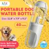 Portable Dog Water Bottle Dispenser 12 Oz, 11.8 x 7.9 x 9.2 Inch. Pack of 40 Pet Water Bottles for Dogs on Walks. ABS Dog Travel Water Bottle with Sil