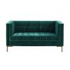 Isaac - Stitch Velvet Loveseat - Green