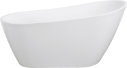 Glossy Acrylic Freestanding Soaking Bathtub with Chrome Overflow and Drain, cUPC Certified - 59*30.75 22A04-60