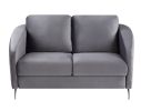 Sofia 55" Gray Velvet Modern Chic Loveseat Couch