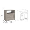 DEPOT E-SHOP Omaha Nightstand, Single Door Cabinet, Metal Handle, One Shelf, Superior Top, Light Gray