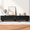 U-Can Modern TV Stand for TVs up to 80 Inches, Entertainment Center with Glass Door