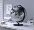 20.5" Tall-black and Silver Globe with 3D Mountain Landscape