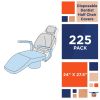 Half-Length Disposable Chair Covers, 24 x 27.5 Inch. Pack of 225 Clear Plastic Dental Chair Covers. Waterproof Polyethylene 0.7 Mil Dental Chair Sleev