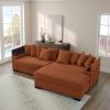 111" Luxury Sectional Couch,L Shape Sofa with Convertible Chaise Lounge,Arm Couch with Storage for Living Room