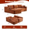 Compression Sectional Couch with Comfy Chaise, Boneless L Shape Sofa with Deep Seat, Minimalist Modular Couches Sleeper for Living Room Bedroom Apartm