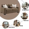 Darya Brown Suede Fabric Loveseat w/3 Pillows