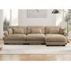 Super Comfort Oversized Modular Velvet Sectional Sofa Couch with Movable Ottoman,Corner Sectional with Bolstered Armrests, Deep Seat Cloud Couch