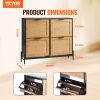 VEVOR Rattan Shoe Cabinet, Narrow Shoe Storage Organizer with 4 Flip Drawers, Slim Shoe Entryway Storage Cabinet with Metal Legs, Ideal for Entryway,