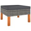 5 Piece Patio Lounge Set with Cushions Poly Rattan Gray