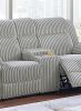 1pc Motion Loveseat Ash Color Fur Like Corduroy Living Room Reclining Couch Plush Textured Seat