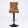 A&A Furniture,Aged and Retro PU Swivel Barstools Adjusatble Seat Height from 26-33 Inch, Modern Bar Stools with Backs Comfortable Tufted for Home Pub