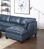 Contemporary Genuine Leather 1pc Ottoman Ink Blue Living Room Furniture
