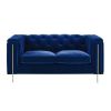 Charlene - Velvet Loveseat - Blue