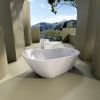 Glossy Acrylic Freestanding Soaking Bathtub with Chrome Overflow and Drain, cUPC Certified - 59*30.75 22A04-60