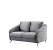 Sofia 55" Gray Velvet Modern Chic Loveseat Couch