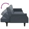 Sofa Bed with Armrests Dark Gray Velvet