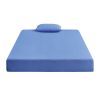 7inch Full Mattress and Pillow Set Breathable Fabric Gel-Infused Memory Foam Mattress, Blue, Mattress in a Box