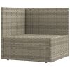 7 Piece Patio Lounge Set with Cushions Gray Poly Rattan