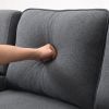 [VIDEO provided] [New] 104" 4-Seater Modern Linen Fabric Sofa with Armrest Pockets and 4 Pillows,Minimalist Style Couch for Living Room, Apartment, Of