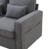 [VIDEO provided] [New] 104" 4-Seater Modern Linen Fabric Sofa with Armrest Pockets and 4 Pillows,Minimalist Style Couch for Living Room, Apartment, Of