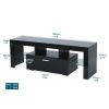 Black morden TV Stand with LED Lights; high glossy front TV Cabinet; can be assembled in Lounge Room; Living Room or Bedroom; color:BLACK