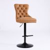 A&A Furniture,Aged and Retro PU Swivel Barstools Adjusatble Seat Height from 26-33 Inch, Modern Bar Stools with Backs Comfortable Tufted for Home Pub