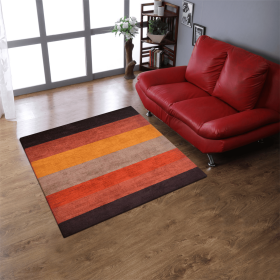 Rugsotic Carpets Hand Knotted Loom Silk Mix Square Area Rug Contemporary (Color: Brown Red, size: 8'x8')