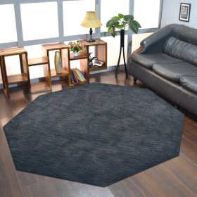 Rugsotic Carpets Hand Knotted Loom Wool Octagon Area Rug Solid (Color: Charcoal, size: 10'x10')