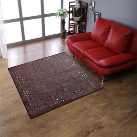 Rugsotic Carpets Hand Knotted Loom Wool Square Area Rug Contemporary (Color: Brown, size: 10'x10')