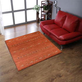 Rugsotic Carpets Hand Knotted Loom Wool Square Area Rug Contemporary (Color: orange, size: 10'x10')