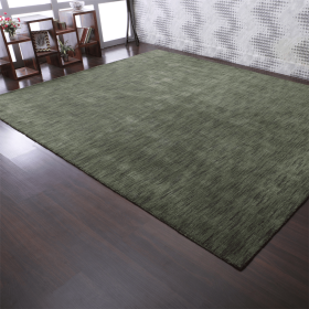 Rugsotic Carpets Hand Knotted Loom Wool Area Rug Solid (Color: Green, size: 10'x13')
