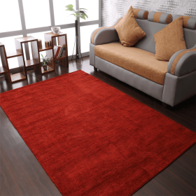 Rugsotic Carpets Hand Knotted Loom Wool Area Rug Solid (Color: Red, size: 10'x13')
