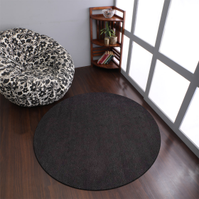 Rugsotic Carpets Hand Knotted Loom Wool Round Area Rug Solid (Color: Charcoal, size: 6'x6')