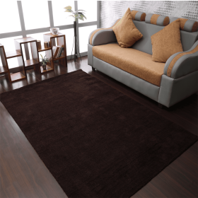 Rugsotic Carpets Hand Knotted Loom Wool Area Rug Solid (Color: Brown, size: 6'x9')
