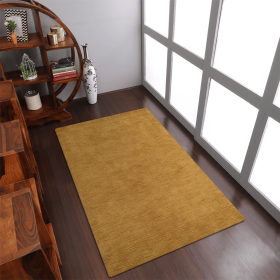 Rugsotic Carpets Hand Knotted Loom Wool Area Rug Solid (Color: Gold, size: 6'x9')
