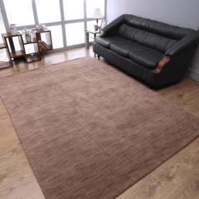 Rugsotic Carpets Hand Knotted Loom Wool Area Rug Solid (Color: Light Brown, size: 6'x9')