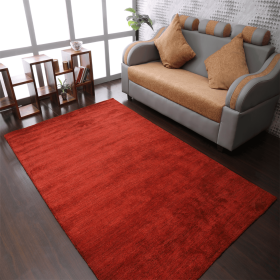 Rugsotic Carpets Hand Knotted Loom Wool Area Rug Solid (Color: Light Red, size: 6'x9')