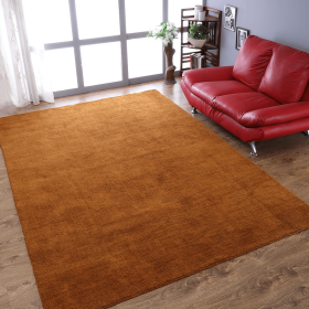 Rugsotic Carpets Hand Knotted Loom Wool Area Rug Solid (Color: orange, size: 6'x9')