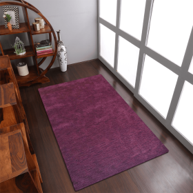 Rugsotic Carpets Hand Knotted Loom Wool Area Rug Solid (Color: Purple, size: 6'x9')